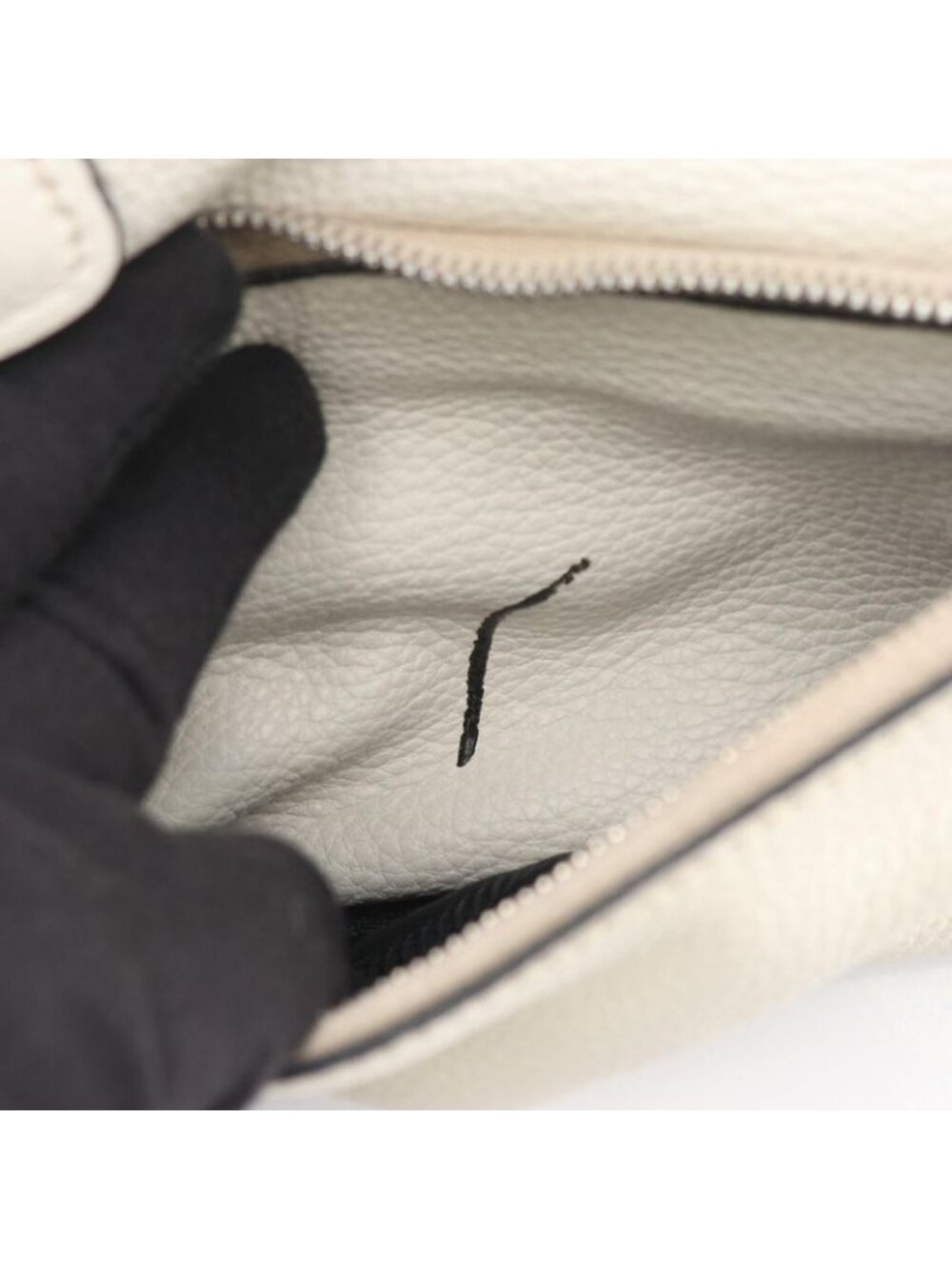 Prada Handbag White Leather Triangle Logo 2-Way Tote - Picture 9 of 11